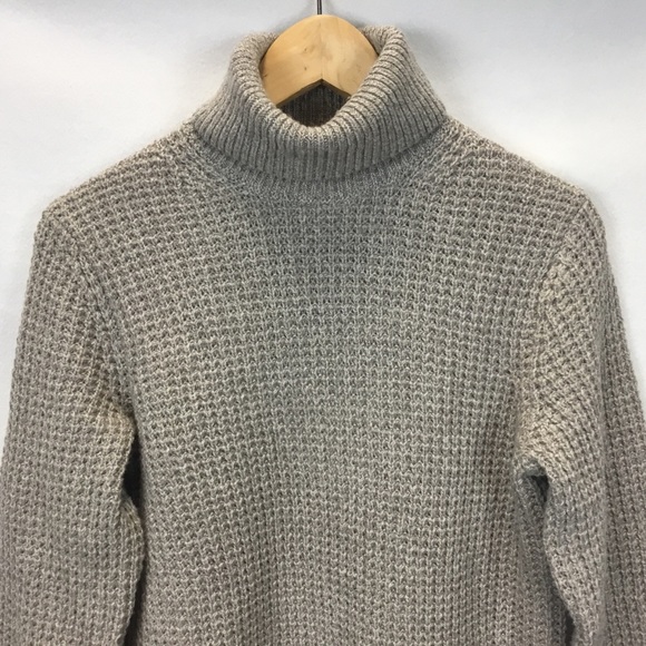 Buck Mason Men's Herdsman Turtleneck Sweater Merino Wool Waffle Knit Size XS - Picture 2 of 8